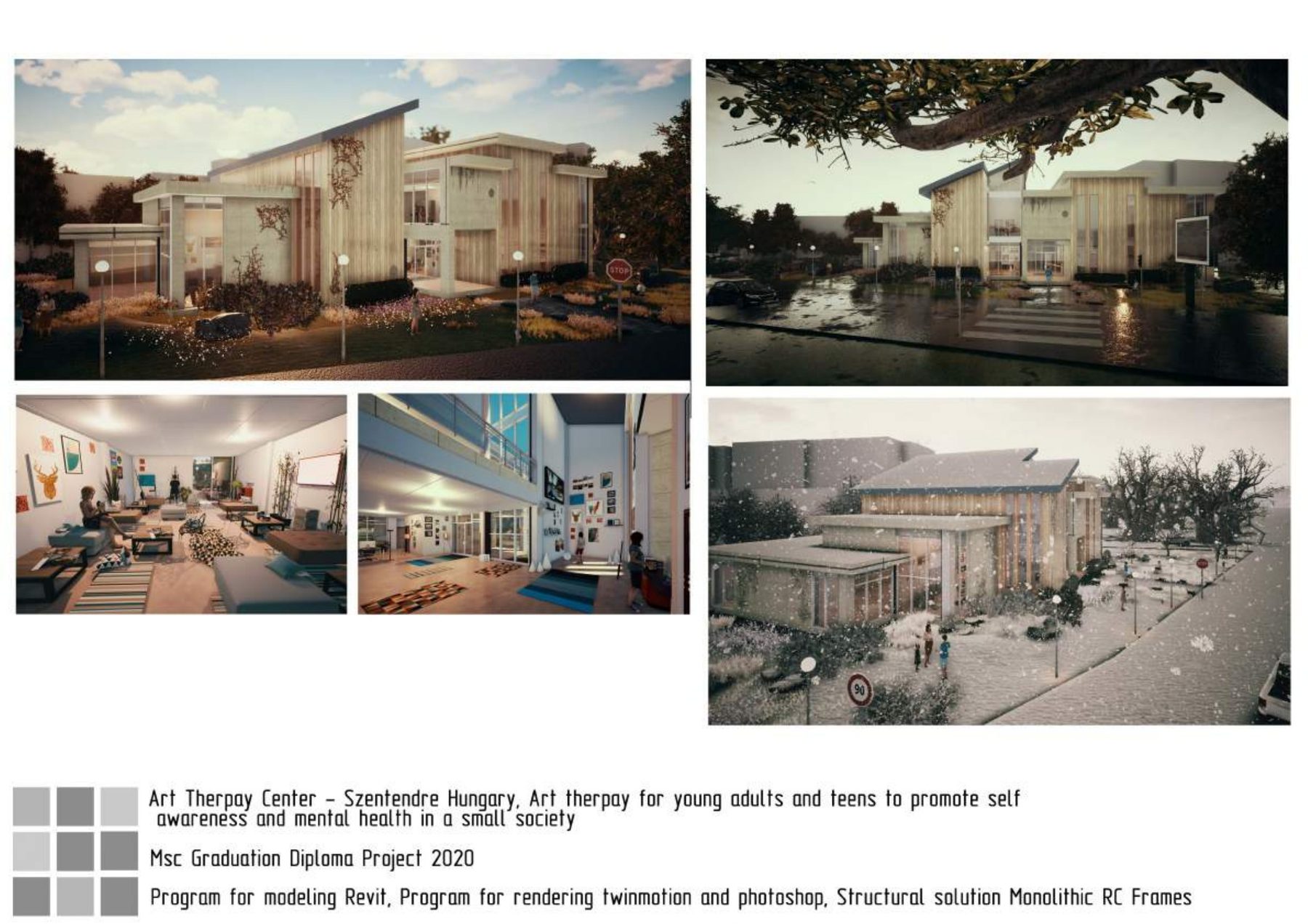 Art Therapy Center renders and interior views