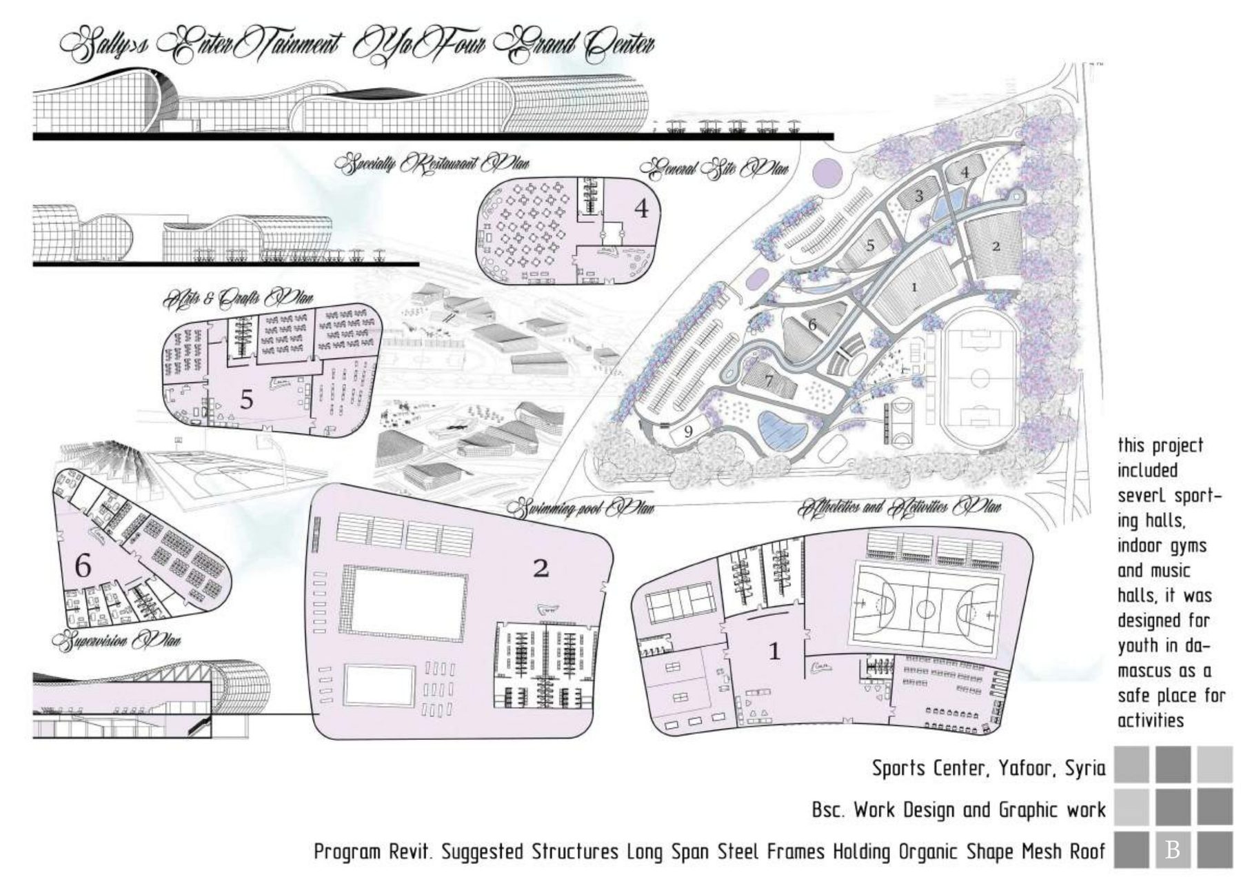 Sports Center site masterplan and supervision plan