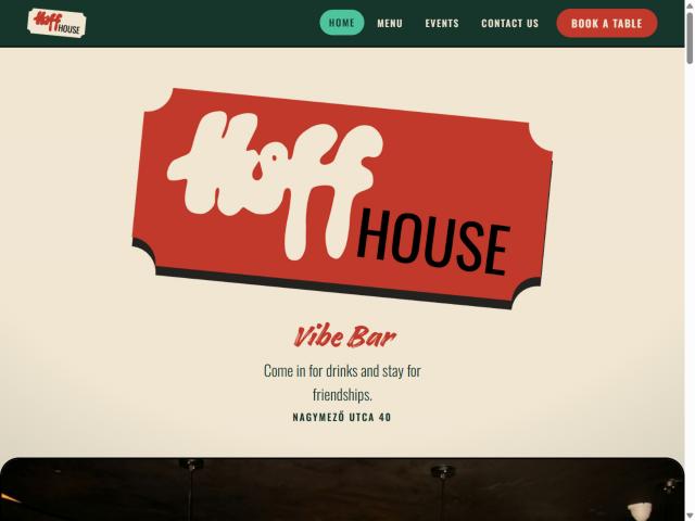 The Hoff House website — Vibe Bar Budapest