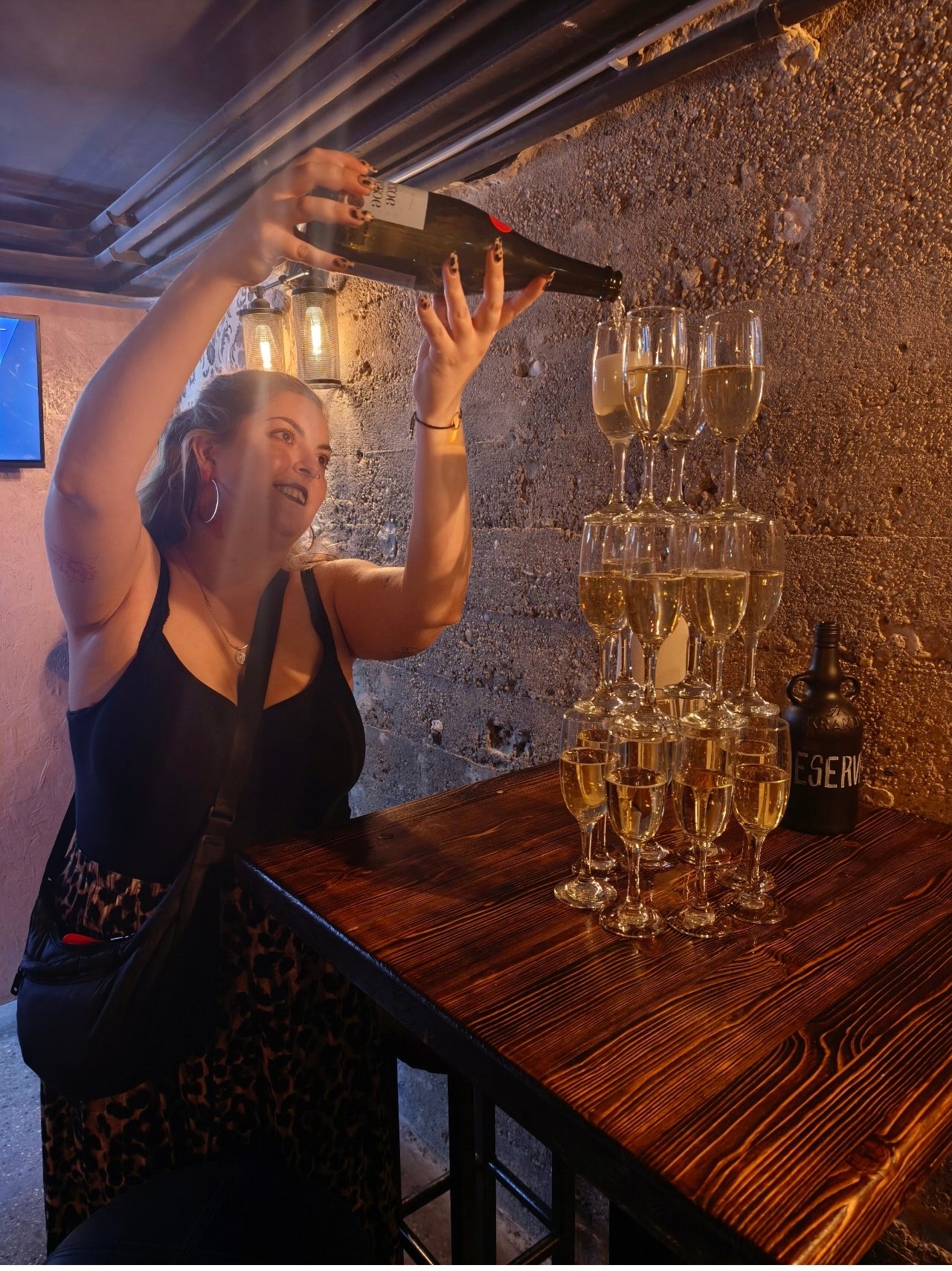 Champagne tower content creation shot